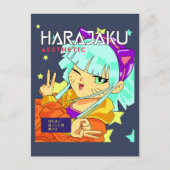 Carte Postale Anime fille harajaku cour manga cru (Devant)