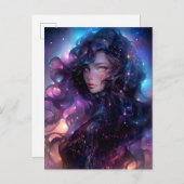 Carte Postale Anime Girl Fabriquée En Étoiles (Devant / Derrière)