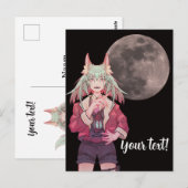Carte Postale Anime, pleine lune (Devant / Derrière)