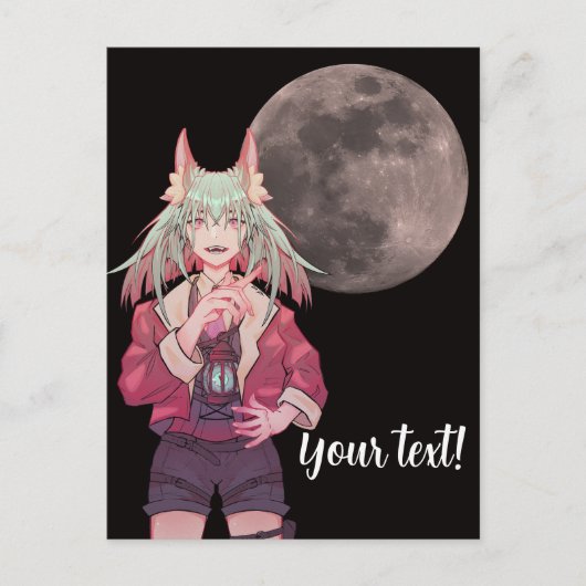 Carte Postale Anime, pleine lune (Devant)
