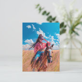 Carte Postale Anime Voyage à cheval à travers la nature (Debout devant)