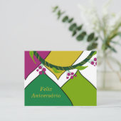 Carte Postale Aniversário Português Joyeux Anniversaire se tradu (Debout devant)