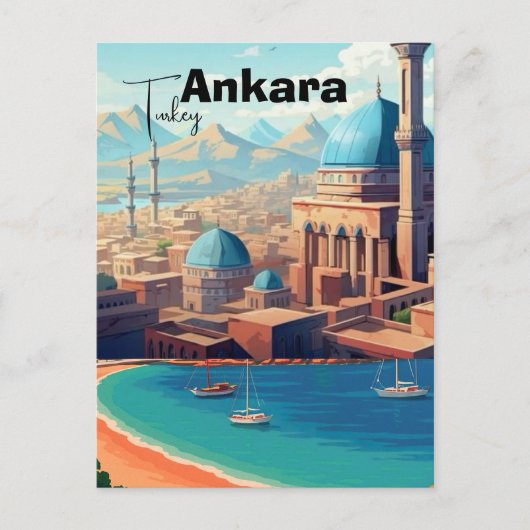 Carte Postale Ankara Turkey wall art - Turkey, Ankara print, Ank (Devant)