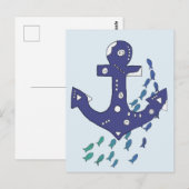 Carte Postale Anker und Fische (Devant / Derrière)