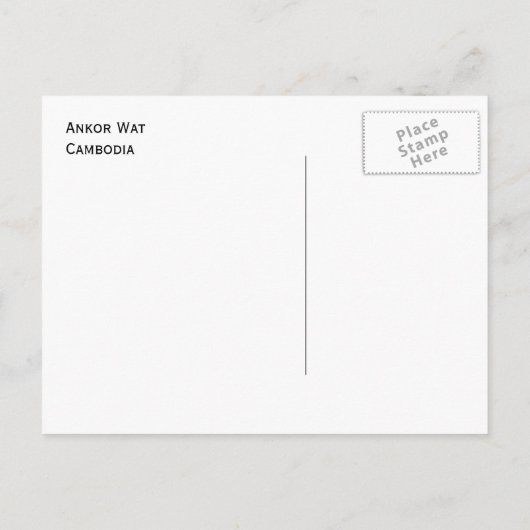 Carte postale Ankor Wat Cambodia (Dos)