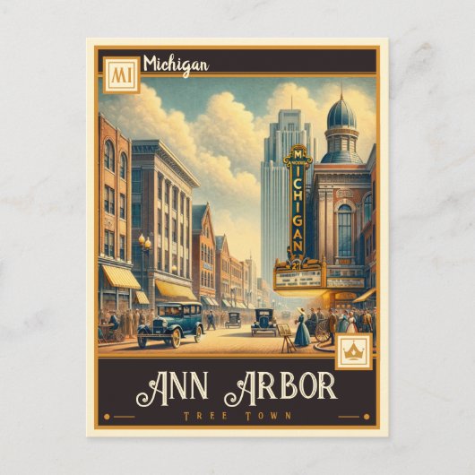 Carte Postale Ann Arbor, Michigan | VINTAGE (Devant)