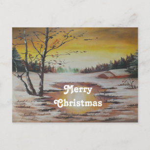 Carte postale Ann Hayes Winter Scene Joyeux Noël
