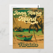 Carte Postale Anna Maria île Floride Plage Retro Souvenir 60s (Devant / Derrière)