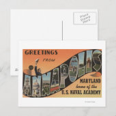 Carte Postale Annapolis, Maryland - Scènes de grandes lettres (Devant / Derrière)