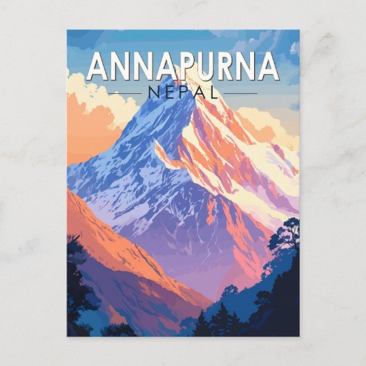 Carte Postale Annapurna Nepal Travel Art Vintage (Devant)