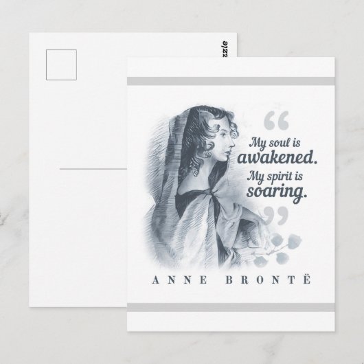 Carte Postale Anne Bronte Citation Mon Âme Est Réveillée (Devant / Derrière)