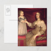 Carte Postale Anne d'Autriche avec son fils Louis XIV (Devant / Derrière)