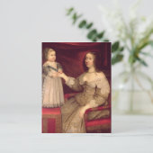 Carte Postale Anne d'Autriche avec son fils Louis XIV (Debout devant)