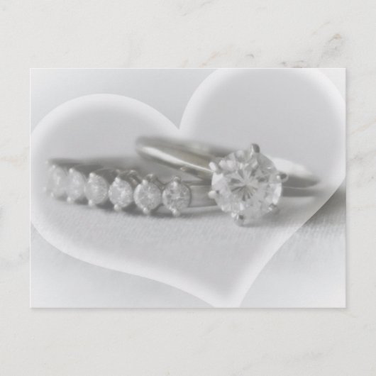 Carte Postale Anneaux avec coeur (Devant)