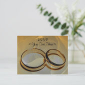 Carte Postale Anneaux de mariage en or et rose (Debout devant)