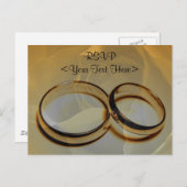 Carte Postale Anneaux de mariage en or et rose (Devant / Derrière)