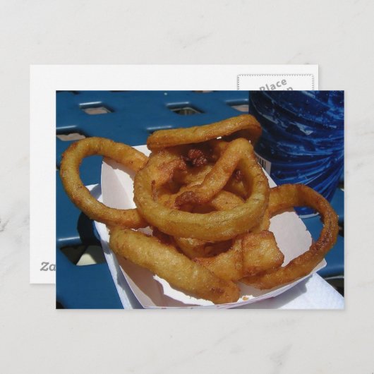 Carte Postale Anneaux d'oignon frits (Devant / Derrière)
