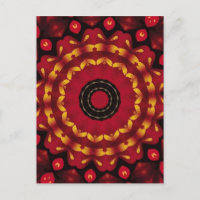 Anneaux D'Or Sur Mandala Rouge