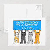 Carte Postale Année bissextile Anniversaire américain (Devant / Derrière)