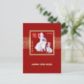 Carte Postale Année chinoise du lapin | Année personnalisée (Debout devant)