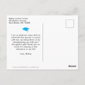 Carte Postale Année de classe Sky Blue Photo Graduation Merci (Dos)