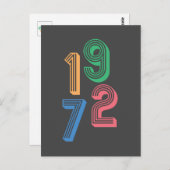 Carte Postale Année de naissance - 1972 - 50e anniversaire (Devant / Derrière)