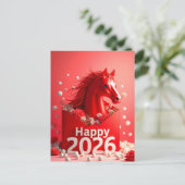 Carte Postale Année du cheval 2026 (Debout devant)