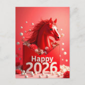 Carte Postale Année du cheval 2026 (Devant)