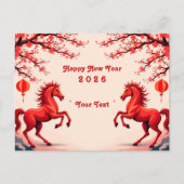 Carte Postale Année du cheval 2026 (Devant)