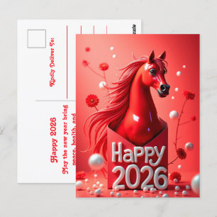Carte Postale Année du cheval 2026