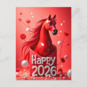 Carte Postale Année du cheval 2026 (Devant)