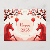 Carte Postale Année du cheval 2026 (Devant)