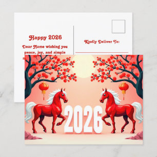 Carte Postale Année du cheval 2026