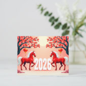 Carte Postale Année du cheval 2026 (Debout devant)