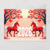 Carte Postale Année du cheval 2026 (Devant)