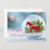 Carte Postale Année du Cheval de Feu 2026 : Globe de Neige Festi (Devant / Derrière)