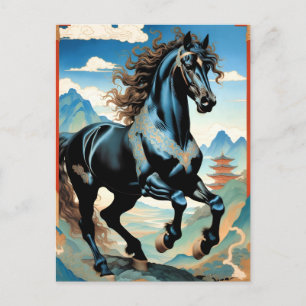 Carte Postale Année du Cheval, Zodiaque Chinois,