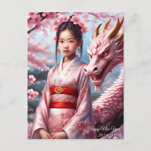 Carte Postale Année du dragon 2024 (Devant)