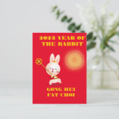 CARTE POSTALE ANNÉE DU RABBIT HEUREUX NOUVEL AN CANTONAIS (Debout devant)