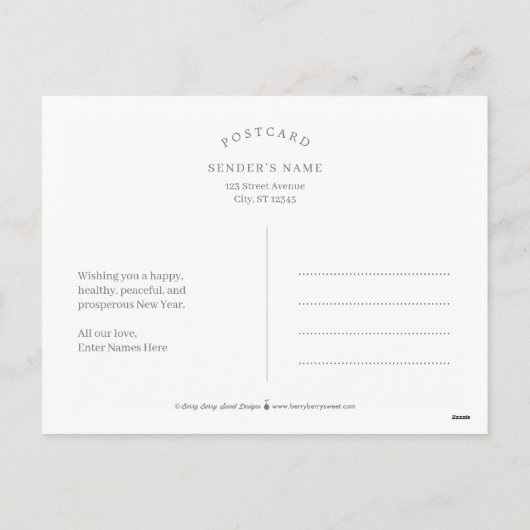 Carte Postale Année Du Serpent Chinois Nouvel An (Dos)