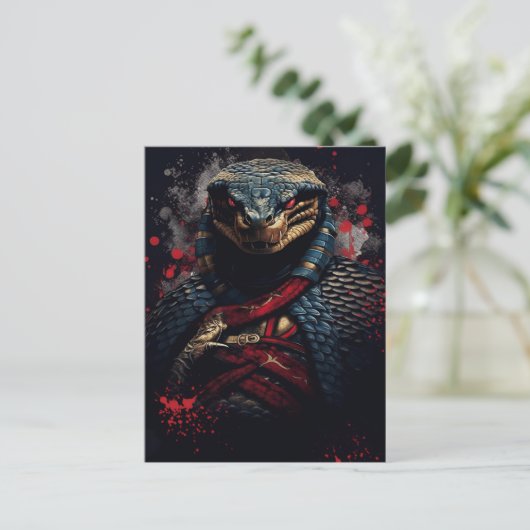 Carte Postale Année du serpent Samurai (Debout devant)