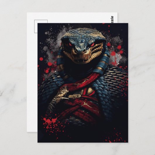 Carte Postale Année du serpent Samurai (Devant / Derrière)