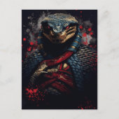 Carte Postale Année du serpent Samurai (Devant)