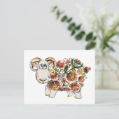 Carte Postale Année d'un mouton - Petrykivsky Peinture ukrainien (Debout devant)