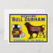 Carte Postale Années 1890 - Bull Durham publicité pour le tabac (Devant / Derrière)
