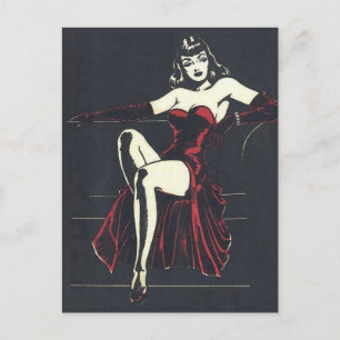 Carte Postale années 1940 femme fatale