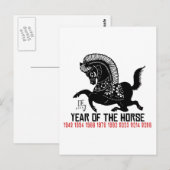 Carte Postale Années de la coupure de papier du cheval (Devant / Derrière)