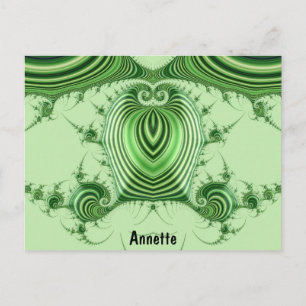 Carte Postale ANNETTE ~ Motif de conception 3D ~ Verts de Noël ~