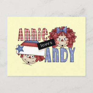 Carte Postale Annie aime Andy Tshirts et cadeaux
