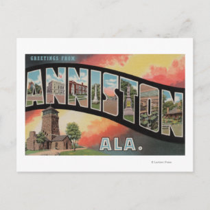 Carte Postale Anniston, Alabama - Scènes de grandes lettres